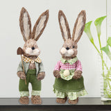 Maxbell Cute Straw Rabbit Easter Farmer Bunny Figure for Wedding Party Decor 44
