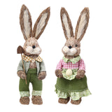 Maxbell Cute Straw Rabbit Easter Farmer Bunny Figure for Wedding Party Decor 44