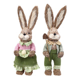 Maxbell Cute Straw Rabbit Easter Farmer Bunny Figure for Wedding Party Decor 44