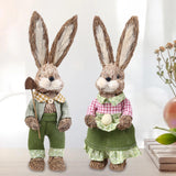 Maxbell Cute Straw Rabbit Easter Farmer Bunny Figure for Wedding Party Decor 44