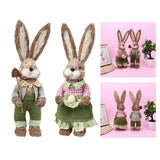Maxbell Cute Straw Rabbit Easter Farmer Bunny Figure for Wedding Party Decor 44