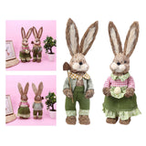 Maxbell Cute Straw Rabbit Easter Farmer Bunny Figure for Wedding Party Decor 44