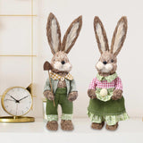 Maxbell Cute Straw Rabbit Easter Farmer Bunny Figure for Wedding Party Decor 44