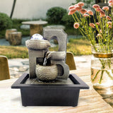Maxbell Waterfall Fountains Handmade Zen Meditation Indoor Water Fountain for Home