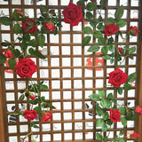 Maxbell 6ft Artificial Flower Silk Rose Leaf Garland Vine Home Wedding Garden Decors Red 11cm