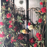 Maxbell 6ft Artificial Flower Silk Rose Leaf Garland Vine Home Wedding Garden Decors Red 11cm