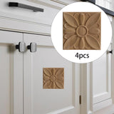 Maxbell Carved Applique Accessories Wooden for Furniture Cabinet Household 8 style