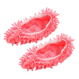 Maxbell Mop Slippers Cleaner Shoes Cover for House Bathroom Floor Cleaning Pink