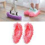 Maxbell Mop Slippers Cleaner Shoes Cover for House Bathroom Floor Cleaning Pink