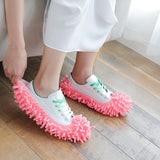 Maxbell Mop Slippers Cleaner Shoes Cover for House Bathroom Floor Cleaning Pink