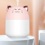 Maxbell Lovely Small Air Humidifier Home Bedroom Mini 250ml USB Silent Purifier Pink Cat