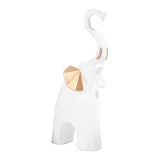 Maxbell 3x Modern Elephant Statues Animal Model Resin for Shelf Desktop Decoration White