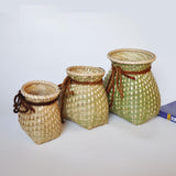 Maxbell Bamboo Basket Planter Vase Organizer for Floral Arrangement Kitchen Home 12x16cm