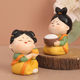 Maxbell Chinese Girl Figurines Dashboard Decorations Crafts Cake Topper Rice