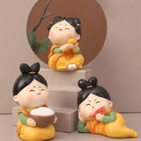 Maxbell Chinese Girl Figurines Dashboard Decorations Crafts Cake Topper Rice