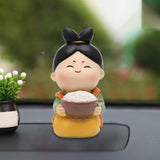 Maxbell Chinese Girl Figurines Dashboard Decorations Crafts Cake Topper Rice