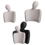 Maxbell Abstract Lover Statue Modern Couple Figurine for Home Living Room Decoration White S