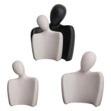 Maxbell Abstract Lover Statue Modern Couple Figurine for Home Living Room Decoration White S