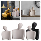 Maxbell Abstract Lover Statue Modern Couple Figurine for Home Living Room Decoration White S