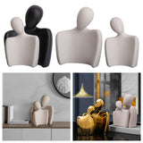 Maxbell Abstract Lover Statue Modern Couple Figurine for Home Living Room Decoration White S