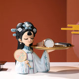 Maxbell Chinese Palace Girl Figurine Home Living Room Cookie Fruit  L Tray