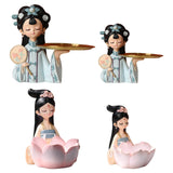 Maxbell Chinese Palace Girl Figurine Home Living Room Cookie Fruit  L Tray