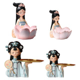Maxbell Chinese Palace Girl Figurine Home Living Room Cookie Fruit  L Tray