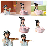 Maxbell Chinese Palace Girl Figurine Home Living Room Cookie Fruit  L Tray