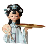 Maxbell Chinese Palace Girl Figurine Home Living Room Cookie Fruit  L Tray