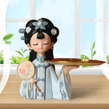 Maxbell Chinese Palace Girl Figurine Home Living Room Cookie Fruit  L Tray