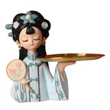 Maxbell Chinese Palace Girl Figurine Home Living Room Cookie Fruit  S Tray