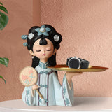 Maxbell Chinese Palace Girl Figurine Home Living Room Cookie Fruit  S Tray