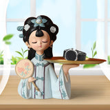 Maxbell Chinese Palace Girl Figurine Home Living Room Cookie Fruit  S Tray
