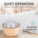 Maxbell Wood Glass Essential Oil Humidifier Light Super Quiet Waterless Power Off