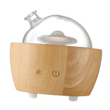 Maxbell Wood Glass Essential Oil Humidifier Light Super Quiet Waterless Power Off
