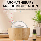 Maxbell Wood Glass Essential Oil Humidifier Light Super Quiet Waterless Power Off