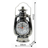 Maxbell Vintage Oil Lamp Alarm Clock Table Clock for Desk Home Bedside Dark Silver