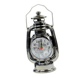 Maxbell Vintage Oil Lamp Alarm Clock Table Clock for Desk Home Bedside Dark Silver
