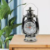 Maxbell Vintage Oil Lamp Alarm Clock Table Clock for Desk Home Bedside Dark Silver