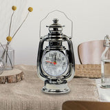 Maxbell Vintage Oil Lamp Alarm Clock Table Clock for Desk Home Bedside Dark Silver