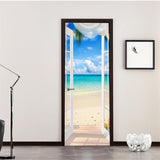 Maxbell 2x 3D Door Wallpaper Wall Art Reusable Posters Waterproof Home Decor style F