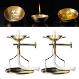 Maxbell 2x Golden Butter Lamp Wick Holder Wick Lamp Stand Buddha for Yoga Wedding S 5.5x4cm