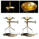 Maxbell 2x Golden Butter Lamp Wick Holder Wick Lamp Stand Buddha for Yoga Wedding S 5.5x4cm
