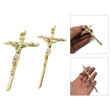 Maxbell Fashion Crucifix Cross Pendant Gold Plated Alloy Catholic Christian Jewelry 4.6x8.1cm