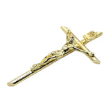 Maxbell Fashion Crucifix Cross Pendant Gold Plated Alloy Catholic Christian Jewelry 4.6x8.1cm