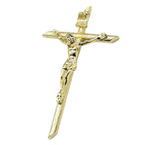 Maxbell Fashion Crucifix Cross Pendant Gold Plated Alloy Catholic Christian Jewelry 4.6x8.1cm