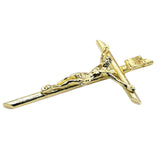 Maxbell Fashion Crucifix Cross Pendant Gold Plated Alloy Catholic Christian Jewelry 4.6x8.1cm