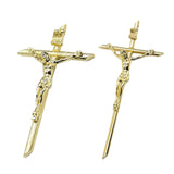 Maxbell Fashion Crucifix Cross Pendant Gold Plated Alloy Catholic Christian Jewelry 4.6x8.1cm