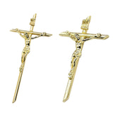 Maxbell Fashion Crucifix Cross Pendant Gold Plated Alloy Catholic Christian Jewelry 4.6x8.1cm