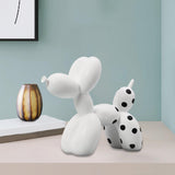 Maxbell Cute Resin Balloon Dog Sculpture Ornament for Bedroom Living Room Decoration White